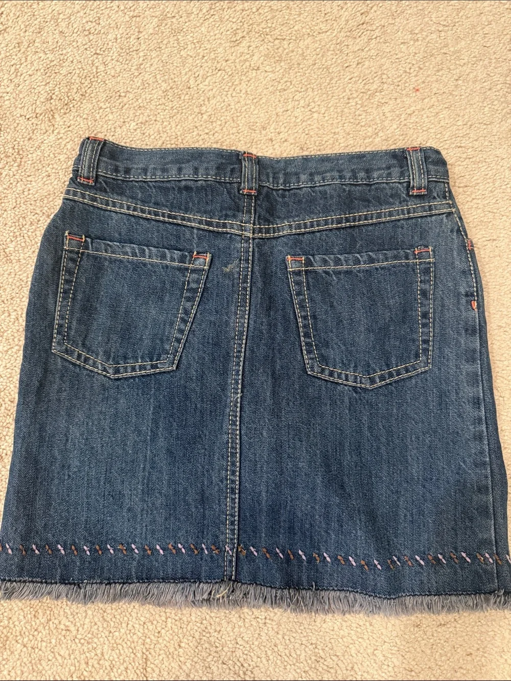 Gymboree Denim Mini Skirt with Floral Embroidery - Blue